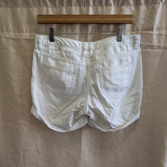 Outback Red White Cuffed Denim Mid-Rise Shorts, SIZE 4 - Picture 2 of 4
